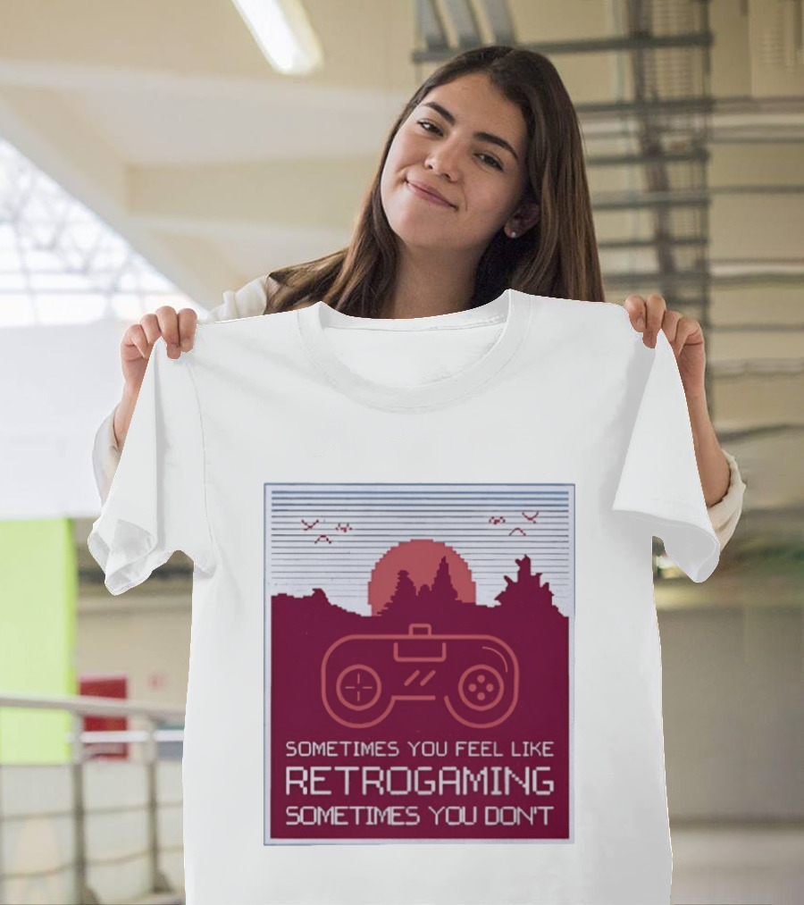 Sometimes You Feel Like Retrogaming Sometimes You Don't Controller Sunset Scene T-Shirt