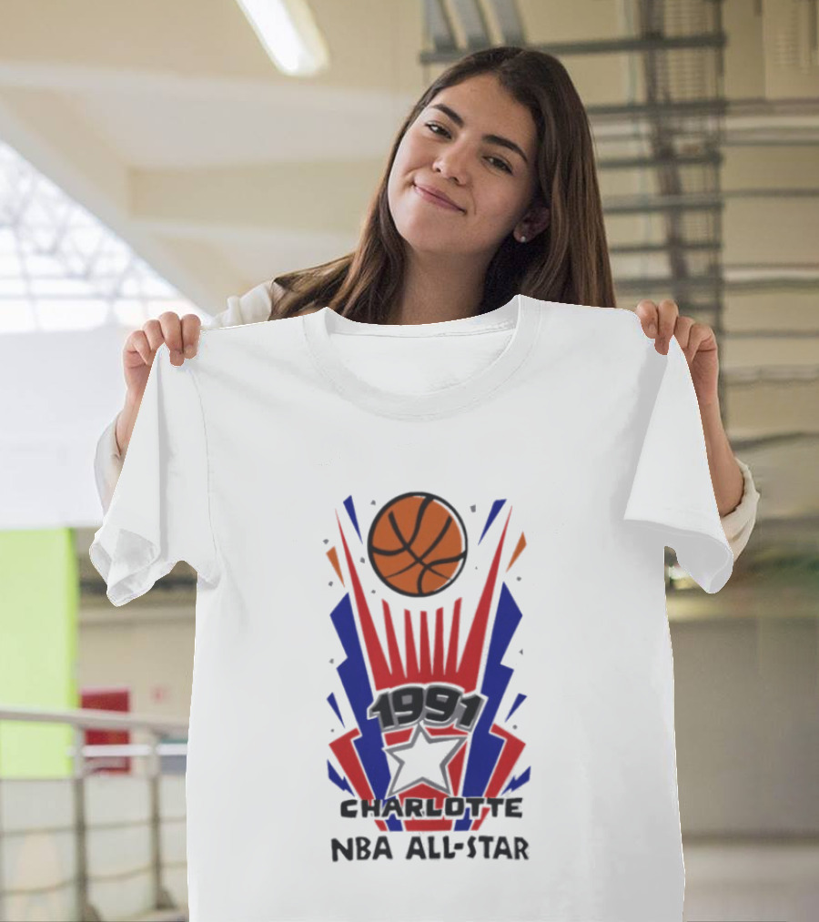 1991 Charlotte NBA All Star Basketball Event T-Shirt