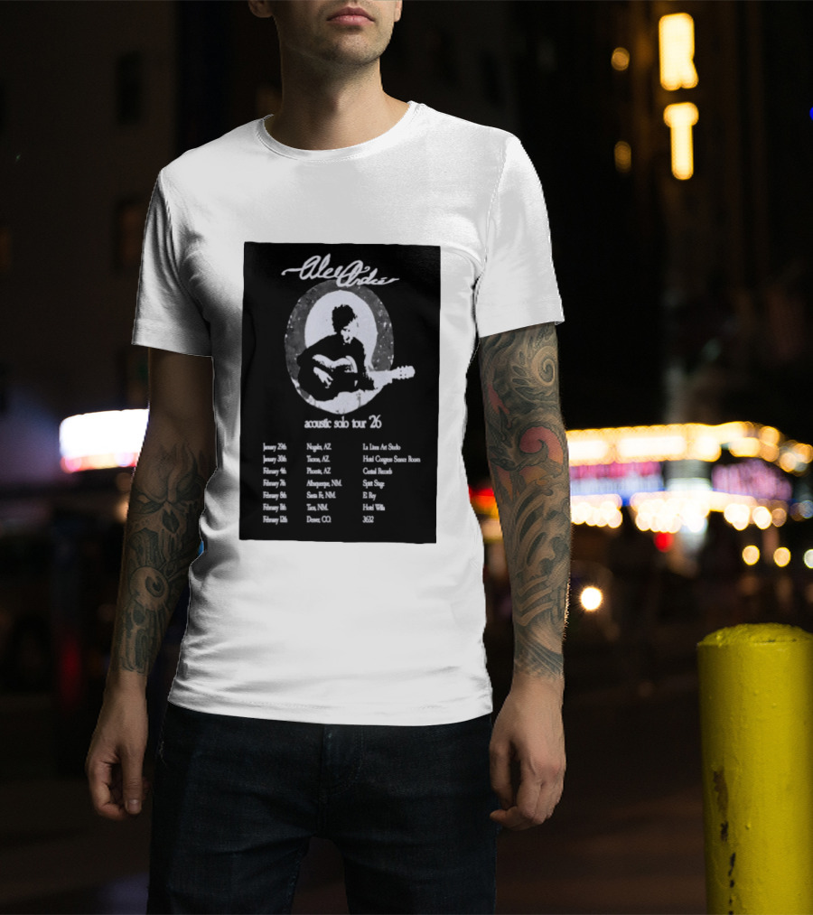 Alec André Acoustic Solo Tour 2026 Concert Dates And Locations T-Shirt