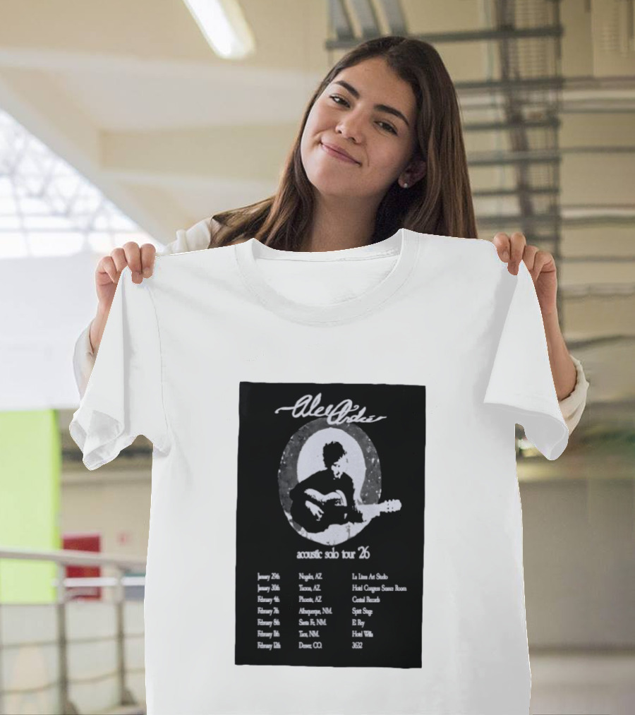 Alec André Acoustic Solo Tour 2026 Concert Dates And Locations T-Shirt