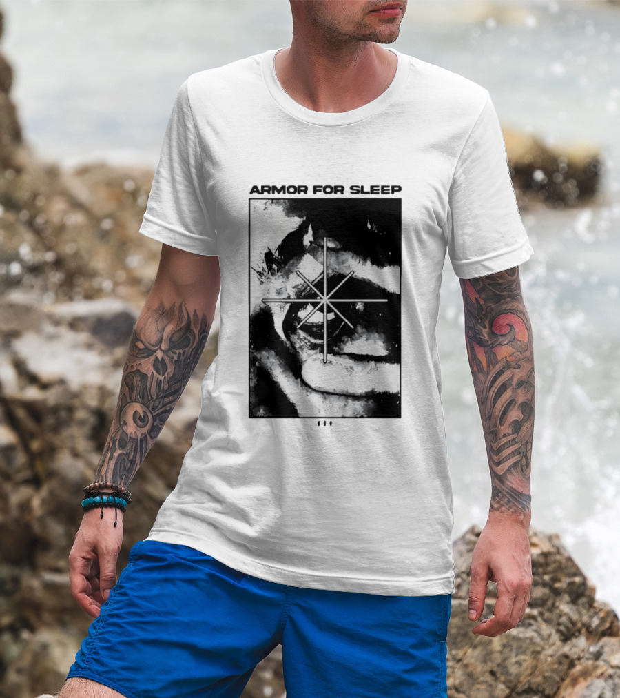 Armor For Sleep Eyeball Star Symbol Monochrome T-Shirt