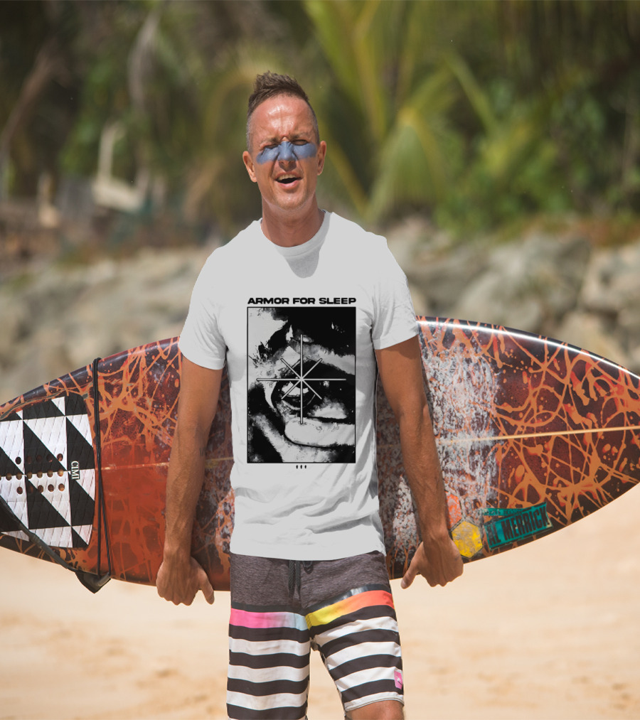 Armor For Sleep Eyeball Star Symbol Monochrome T-Shirt