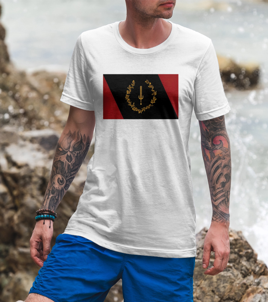 Black American Heritage Flag Laurel Wreath And Torch T-Shirt