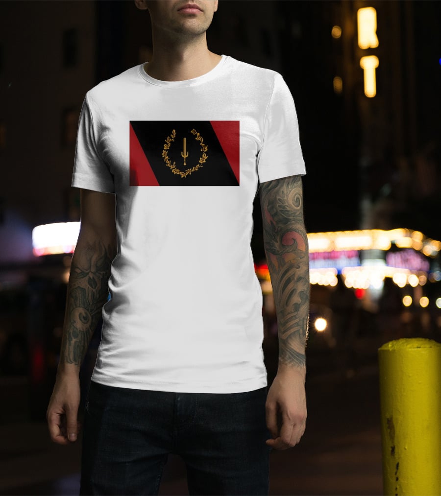 Black American Heritage Flag Laurel Wreath And Torch T-Shirt
