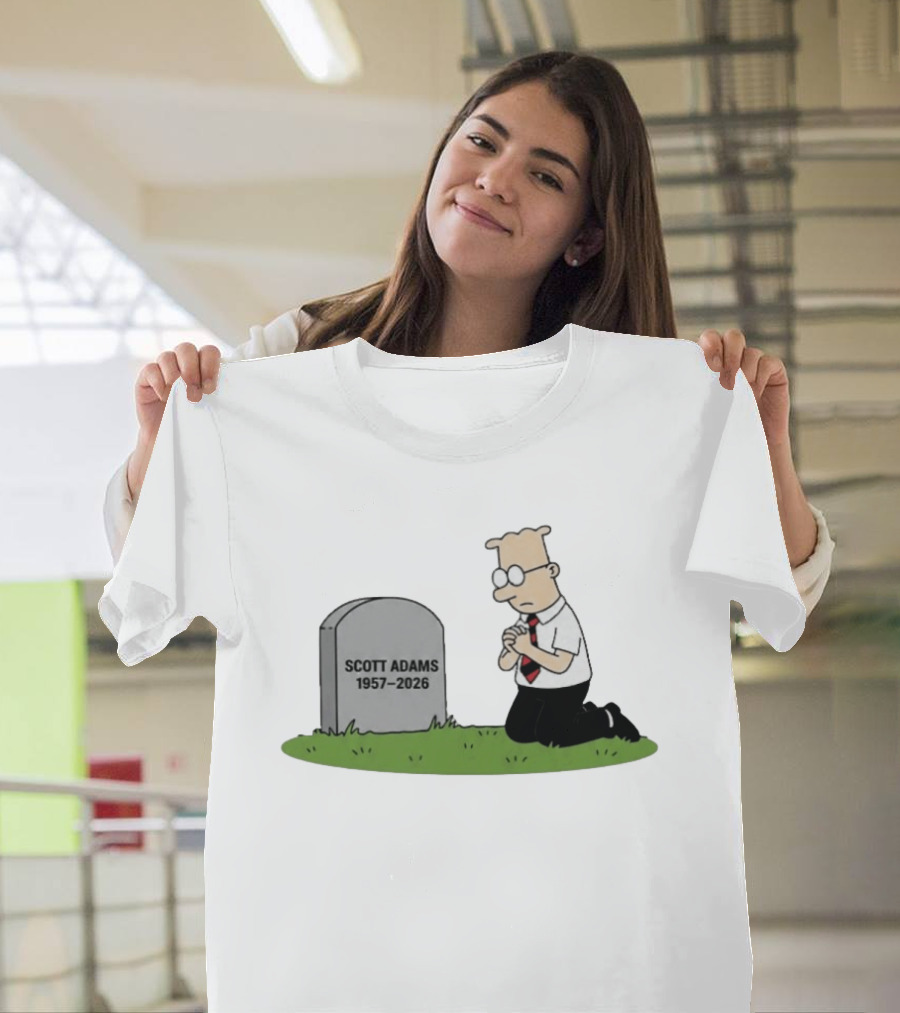 Scott Adams 1957 2026 Kneeling Dilbert Grave Marker T-Shirt