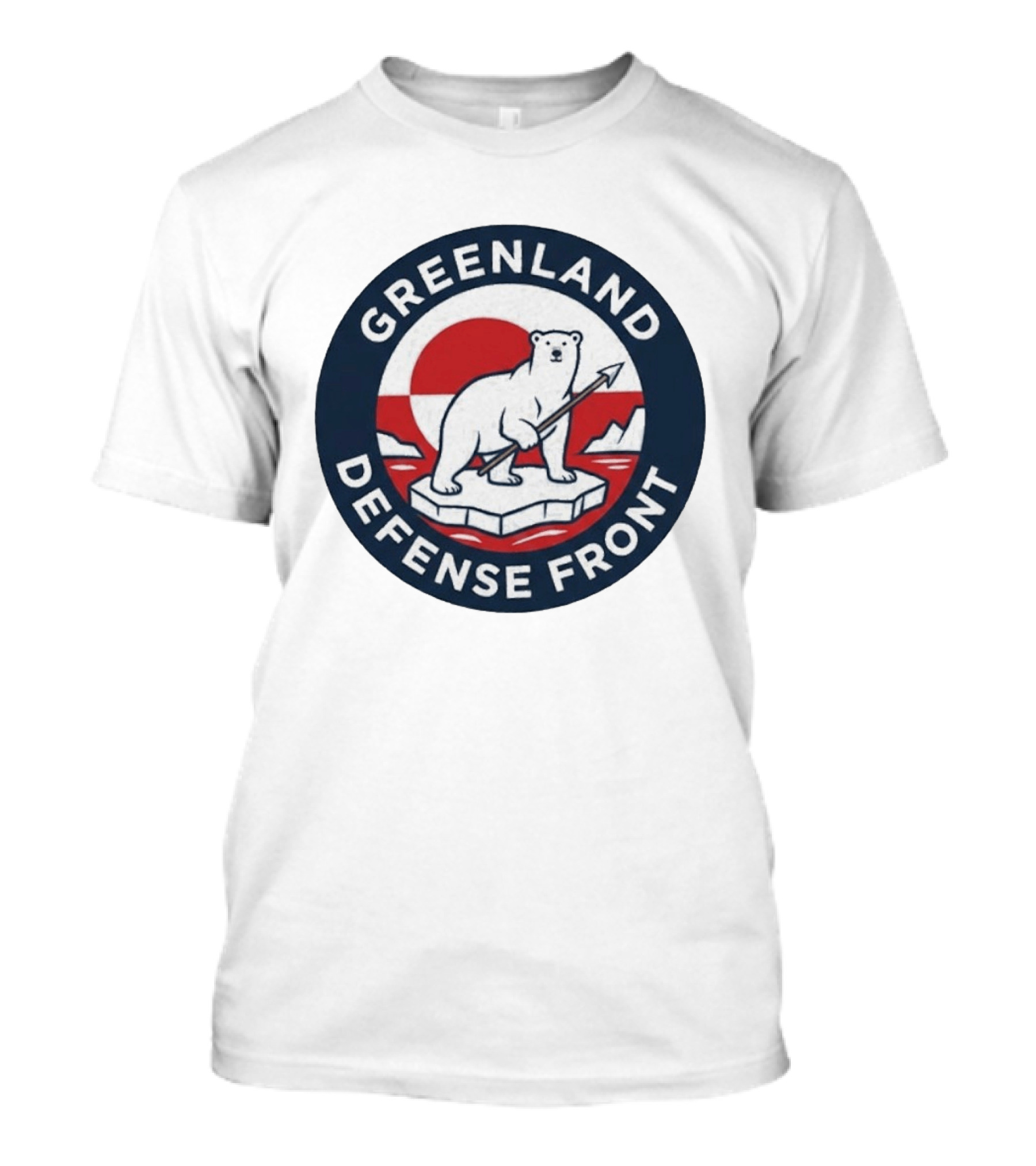 Greenland Defense Front Polar Bear And Spear Arctic T-Shirt