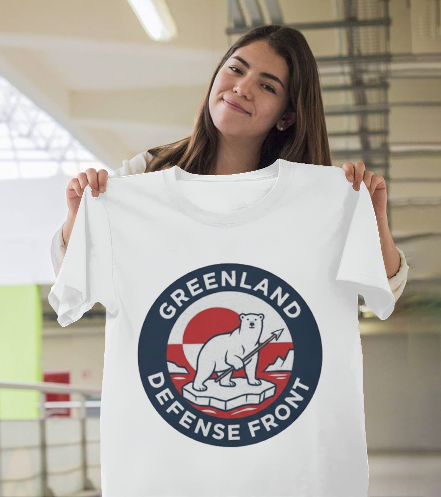 Greenland Defense Front Polar Bear And Spear Arctic T-Shirt