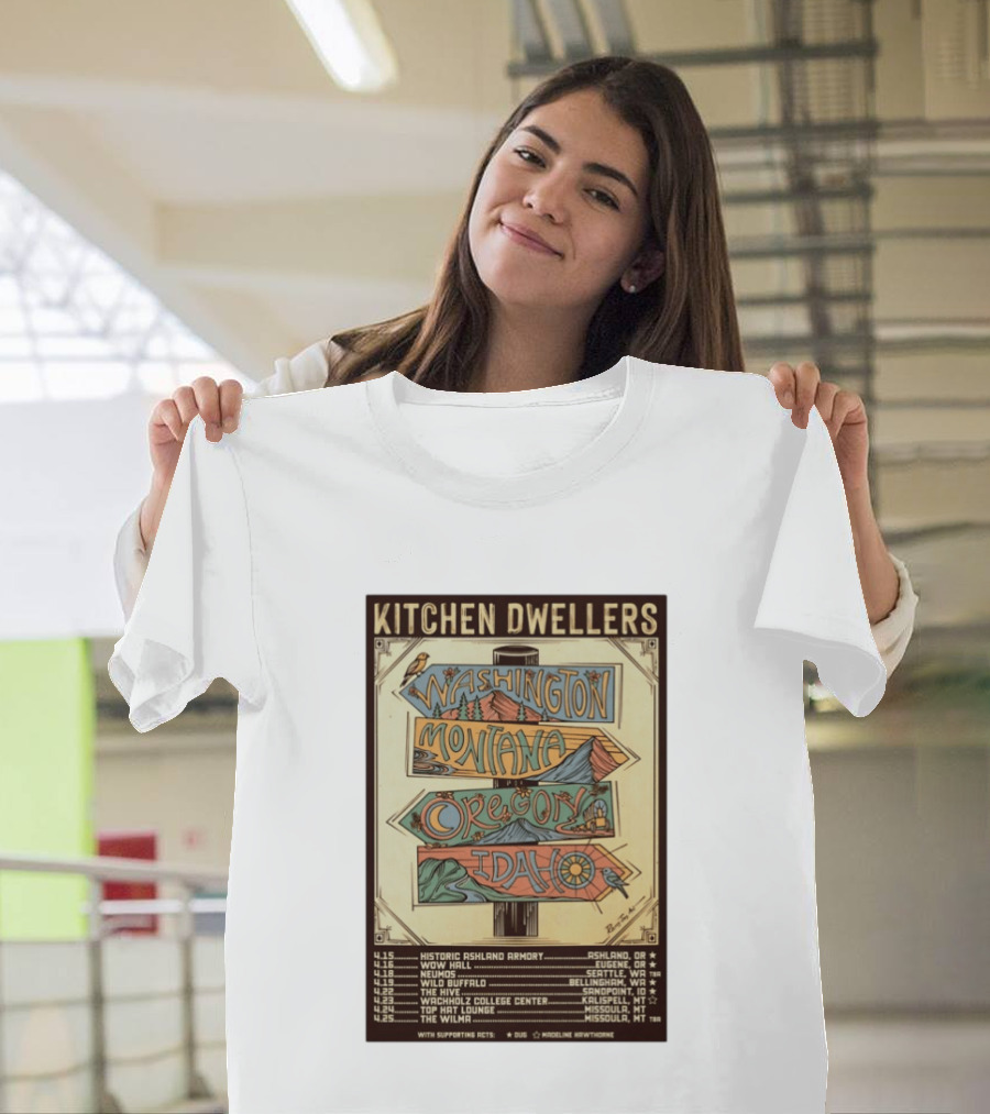 Kitchen Dwellers 2026 Spring Tour Washington Montana Oregon Idaho T-Shirt