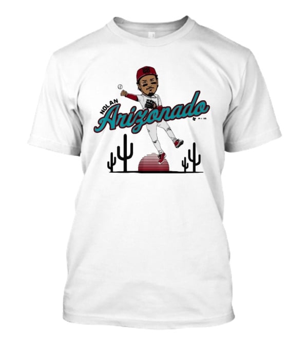 Nolan Arenado Arizonado Cactus Baseball Player Caricature T-Shirt