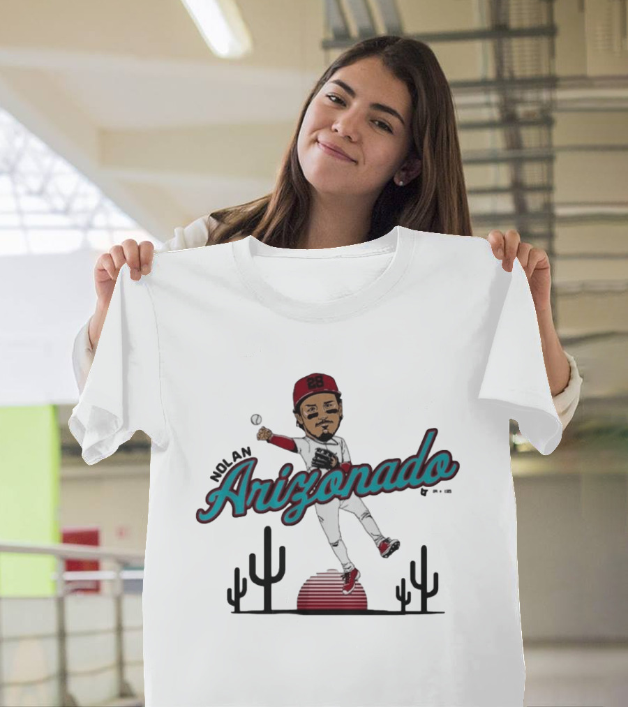 Nolan Arenado Arizonado Cactus Baseball Player Caricature T-Shirt