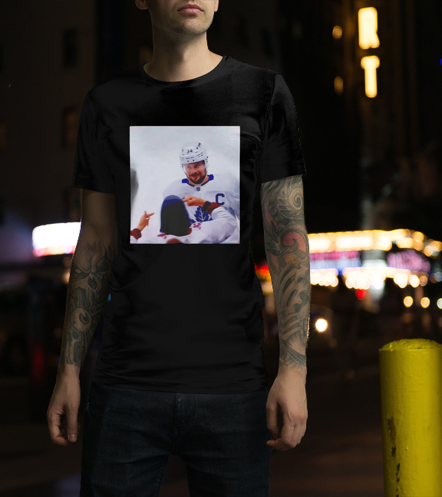 Auston Matthews Smirk Number 34 Maple Leafs Captain Ice Hockey Moment T-Shirt