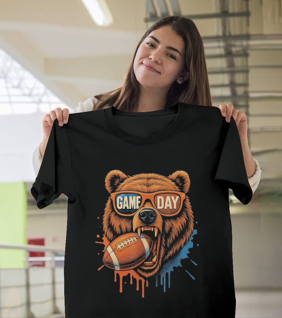 Bear Game Day Football Sunglasses Roaring Bear T-Shirt