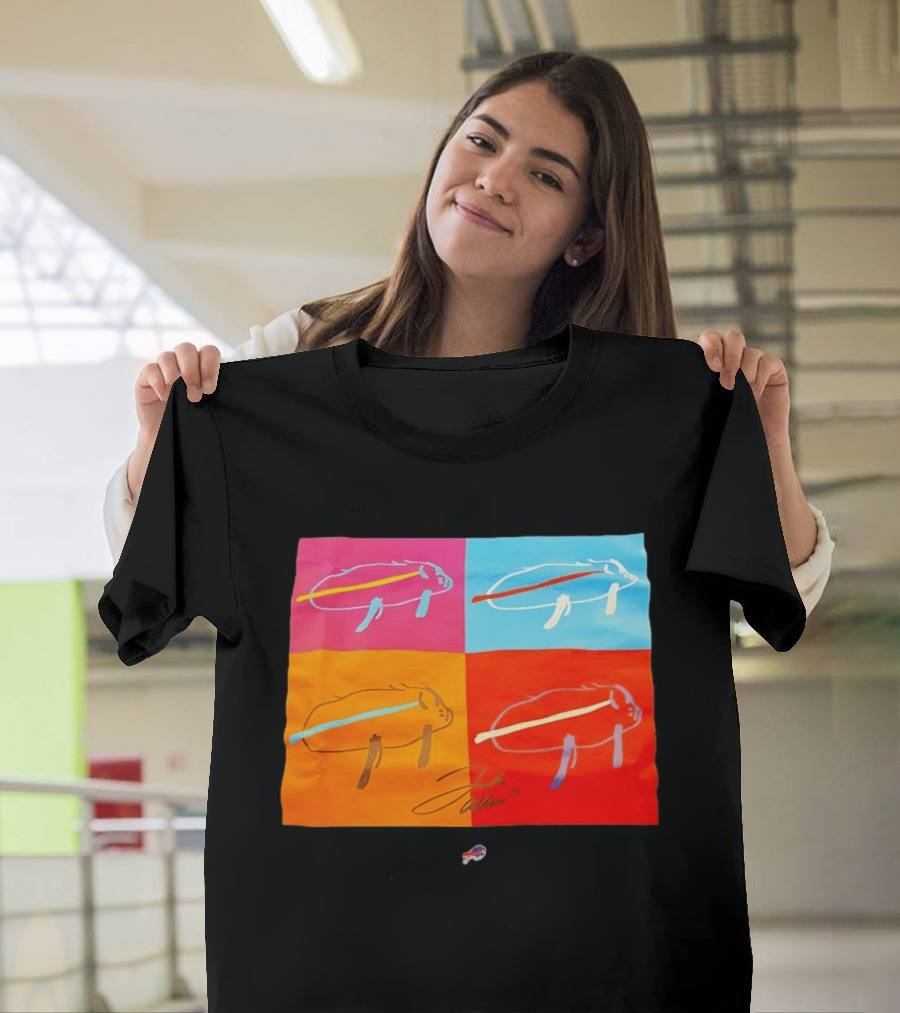 Buffalo Bills Pop Art Josh Allen Signature T-Shirt