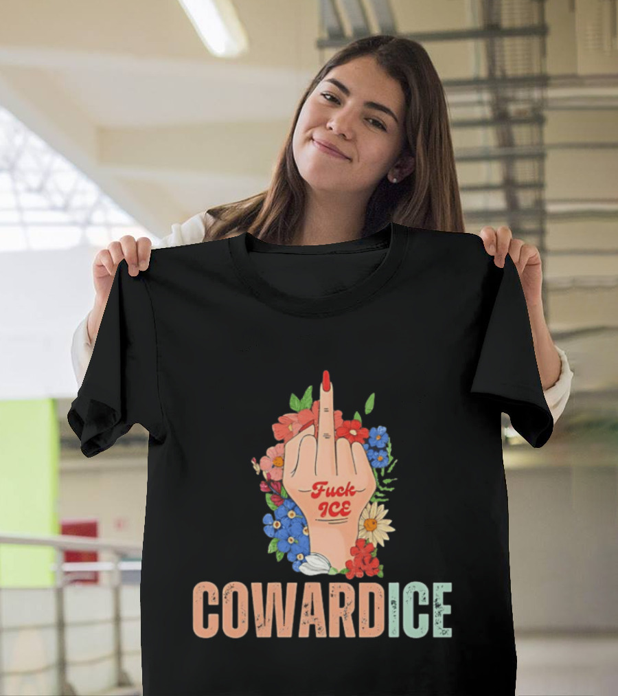 Middle Finger Floral Cowardice Fuck Ice T-Shirt