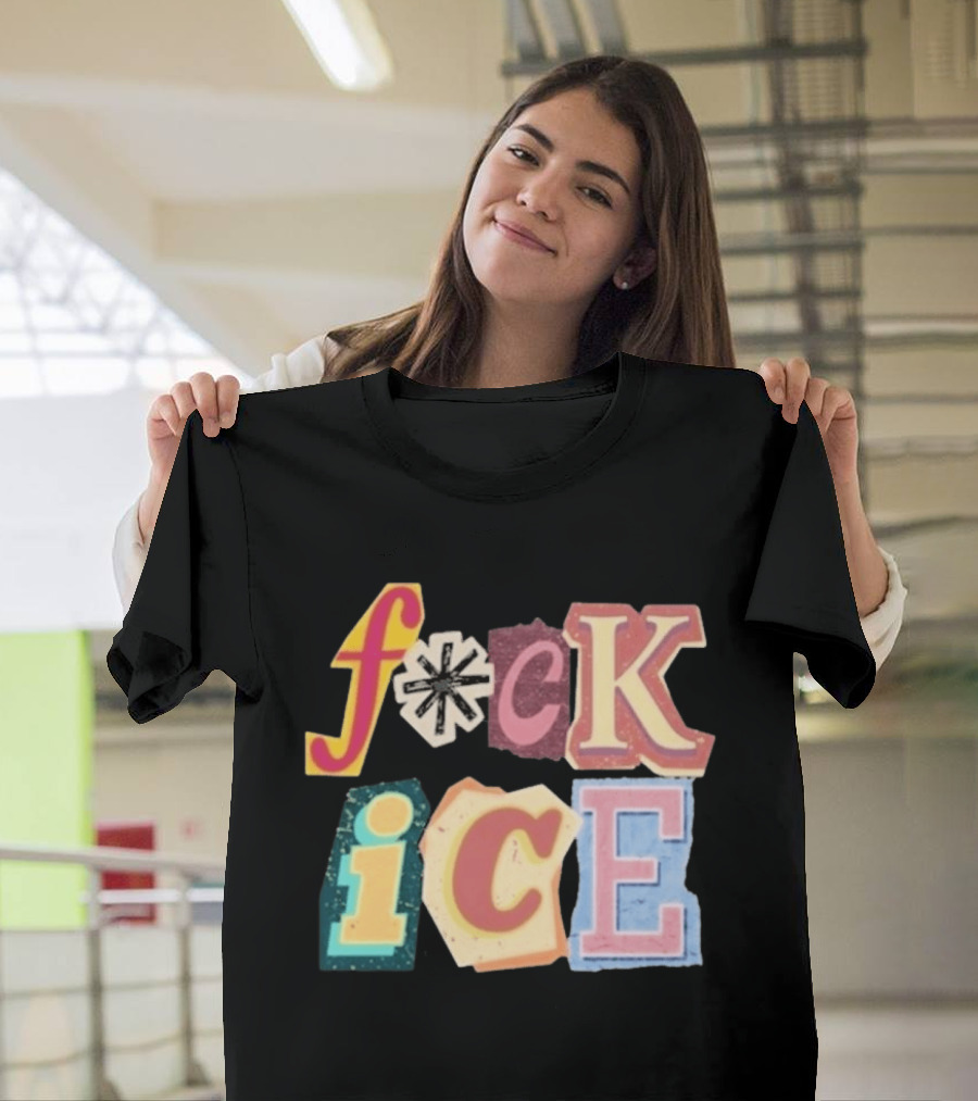 F*ck Ice Magazine Text Collage T-Shirt