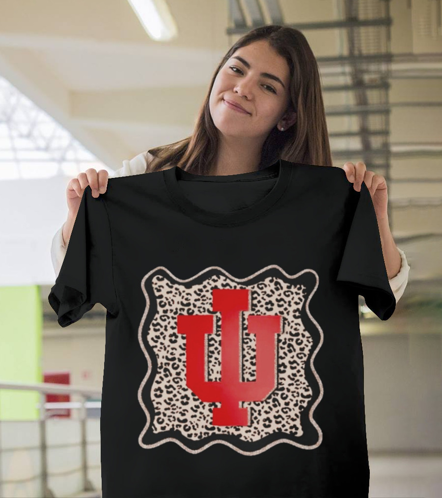 Hoosier Luxe Leopard IU Game Day Glam Indiana T-Shirt