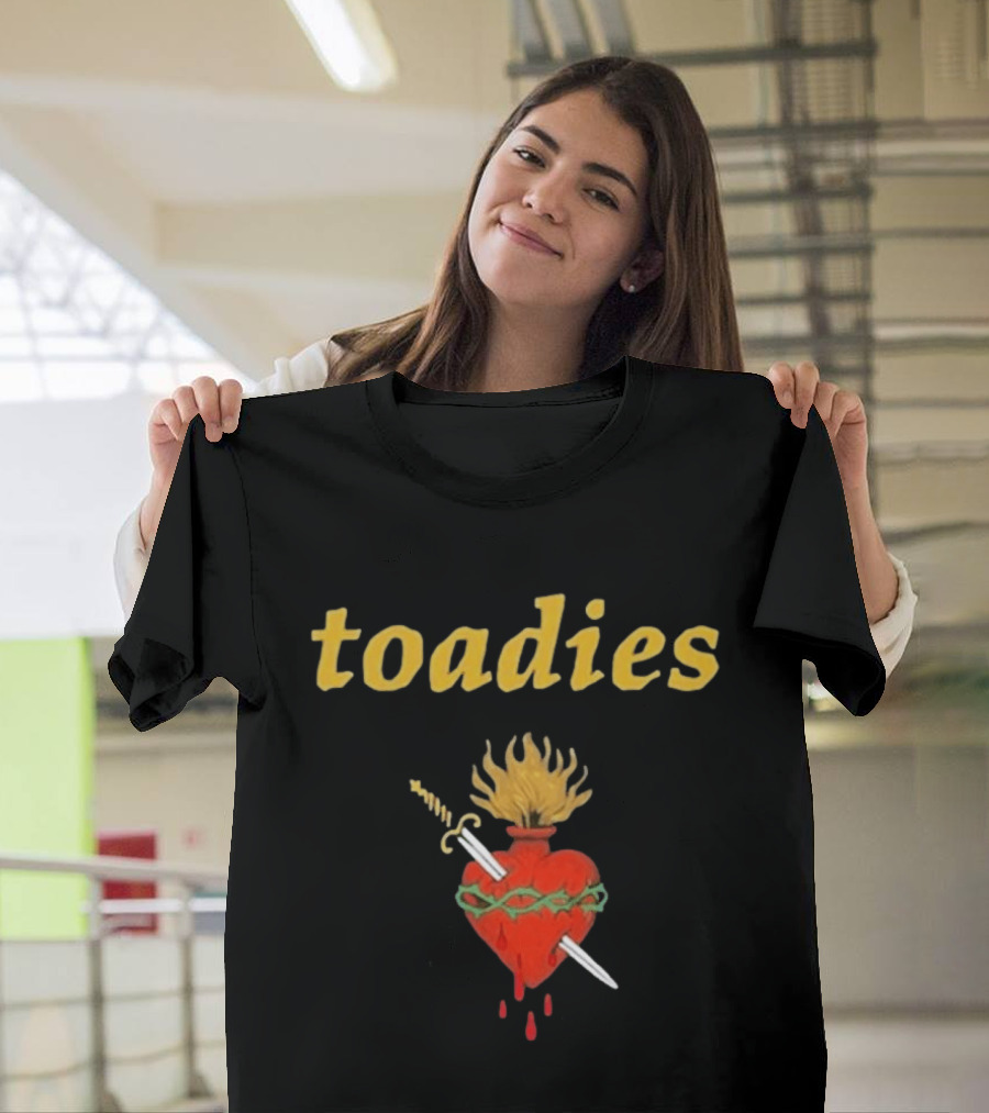 Toadies Sacred Heart Flaming Sword And Crown Of Thorns T-Shirt