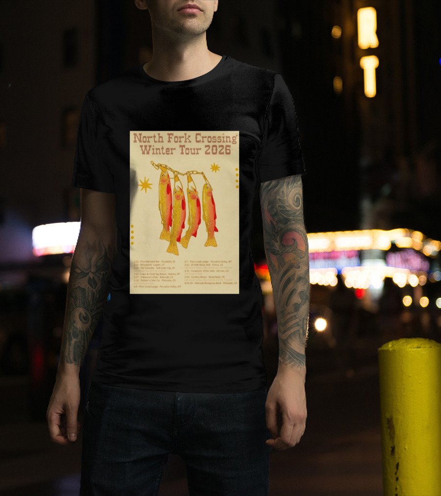 North Fork Crossing Winter Tour 2026 Dates And Locations Trout Chain T-Shirt