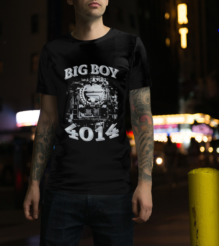 Big Boy 4014 Train Locomotive Blueprint T-Shirt