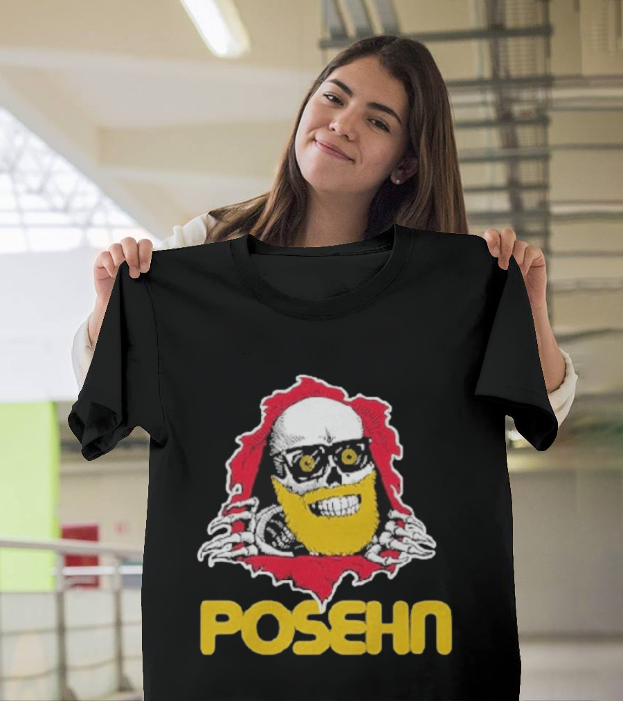 Brian Posehn Bonez Skull Design With Glasses And Yellow Beard T-Shirt