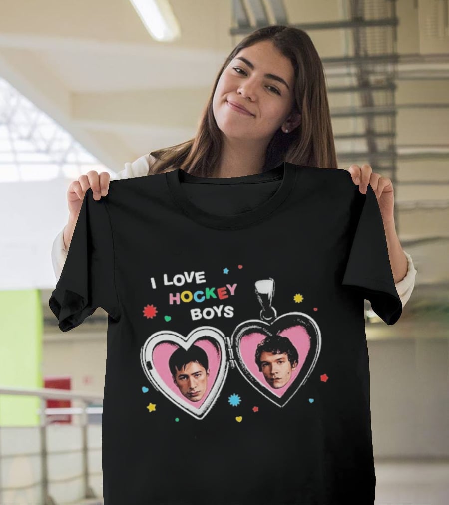 I Love Hockey Boys Shane Hollander Ilya Rozanov Heart Locket T-Shirt