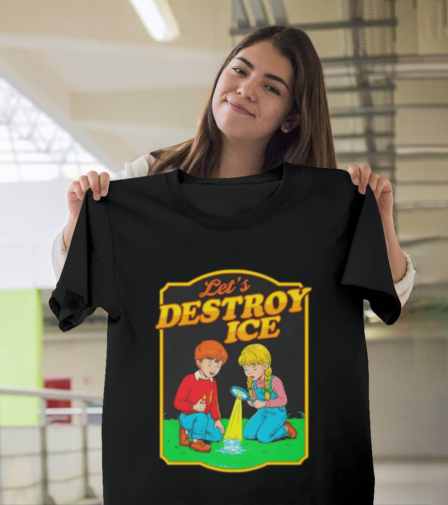 Let's Destroy Ice Kids With Magnifying Glass And Ice Cube T-Shirt