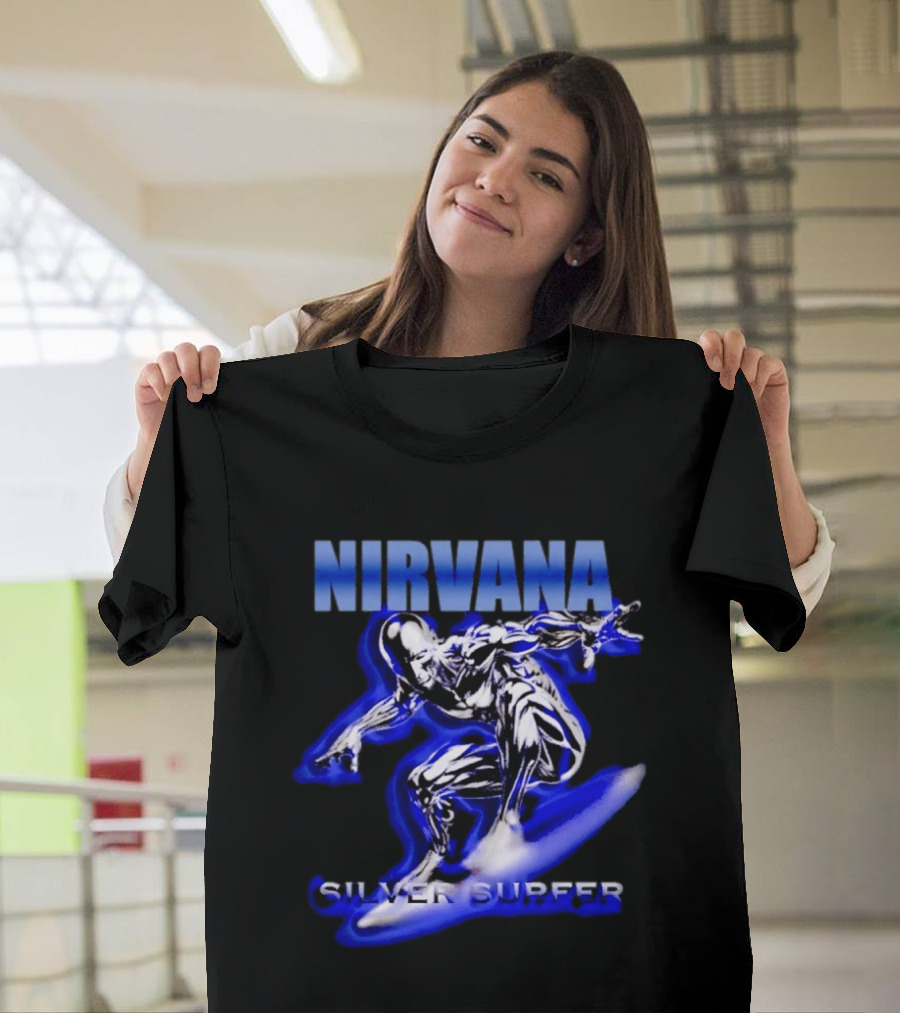 Nirvana Silver Surfer Marvel Comic Fusion T-Shirt