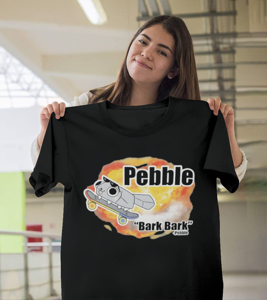 Pebble Bark Bark Skateboarding Cartoon Explosion T-Shirt