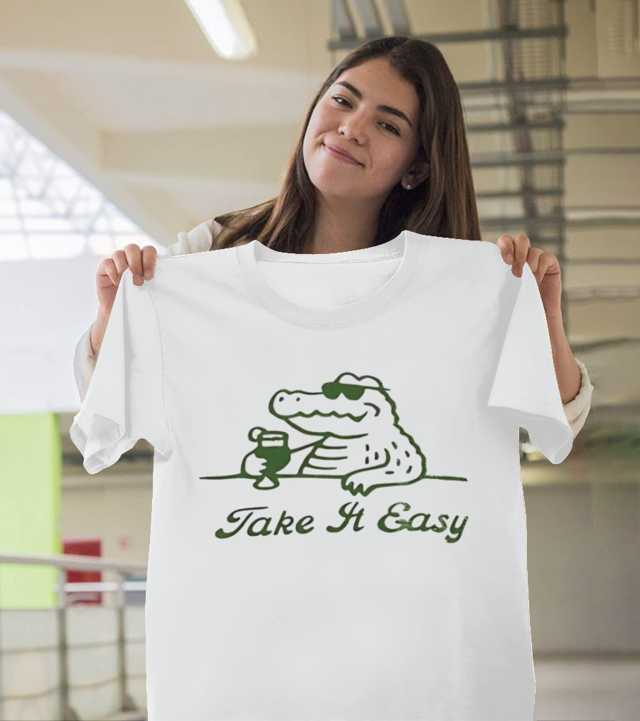Crocodile Take It Easy Tropical Vibes T-Shirt