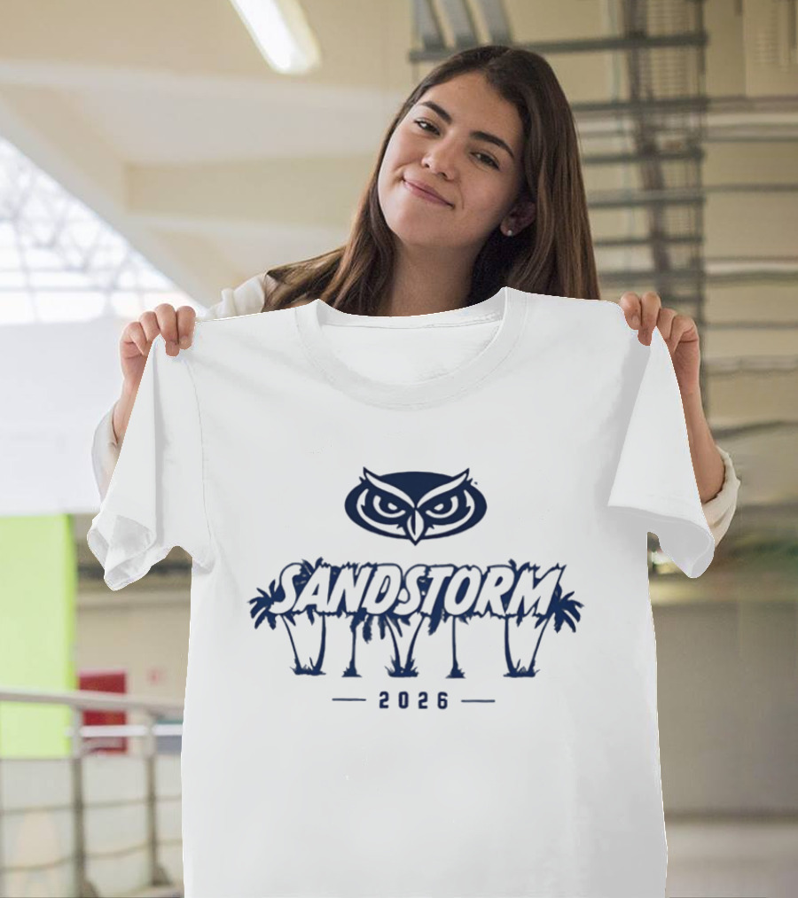 Florida Atlantic Owls Sandstorm 2026 Palms And Owl T-Shirt