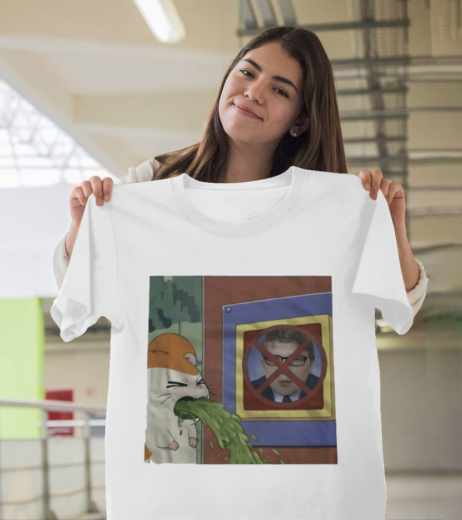 Hamtaro Vomiting Meme No Entry Sign Meme Face T-Shirt