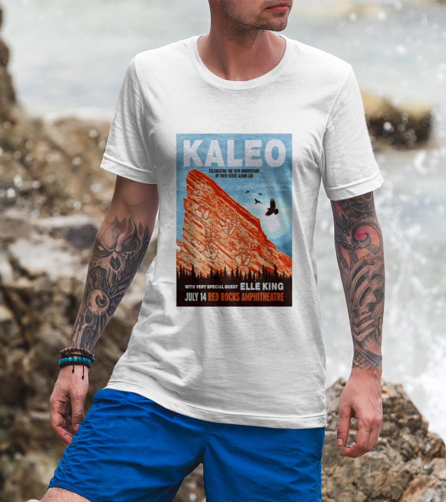 Kaleo Celebrating 10th Anniversary A/B With Guest Elle King July 14 Red Rocks Amphitheatre T-Shirt
