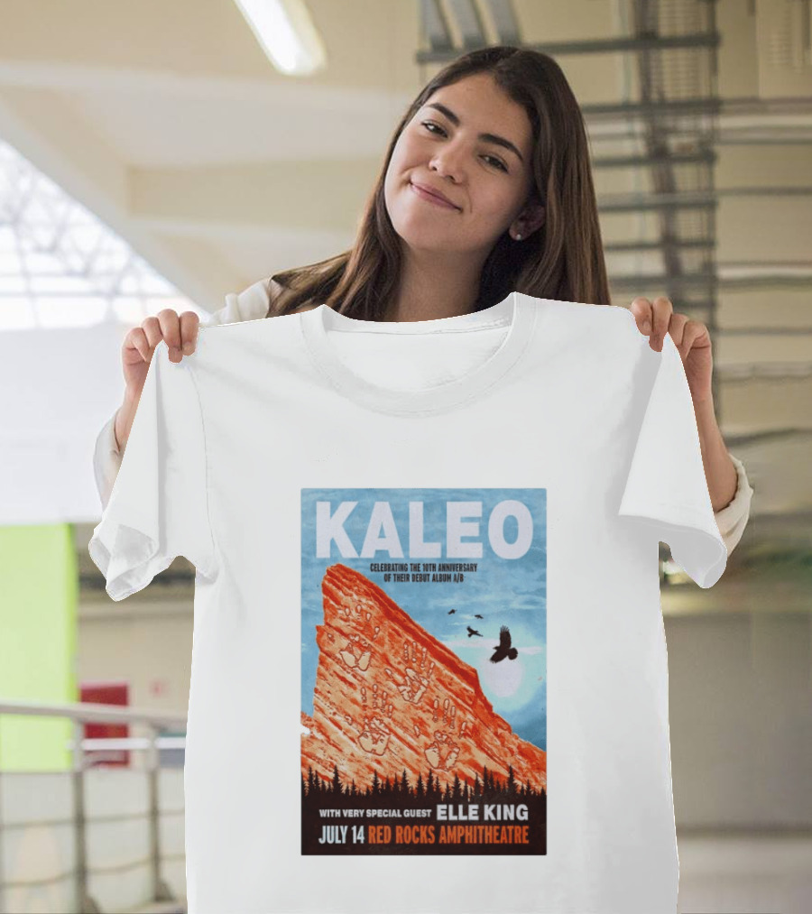 Kaleo Celebrating 10th Anniversary A/B With Guest Elle King July 14 Red Rocks Amphitheatre T-Shirt