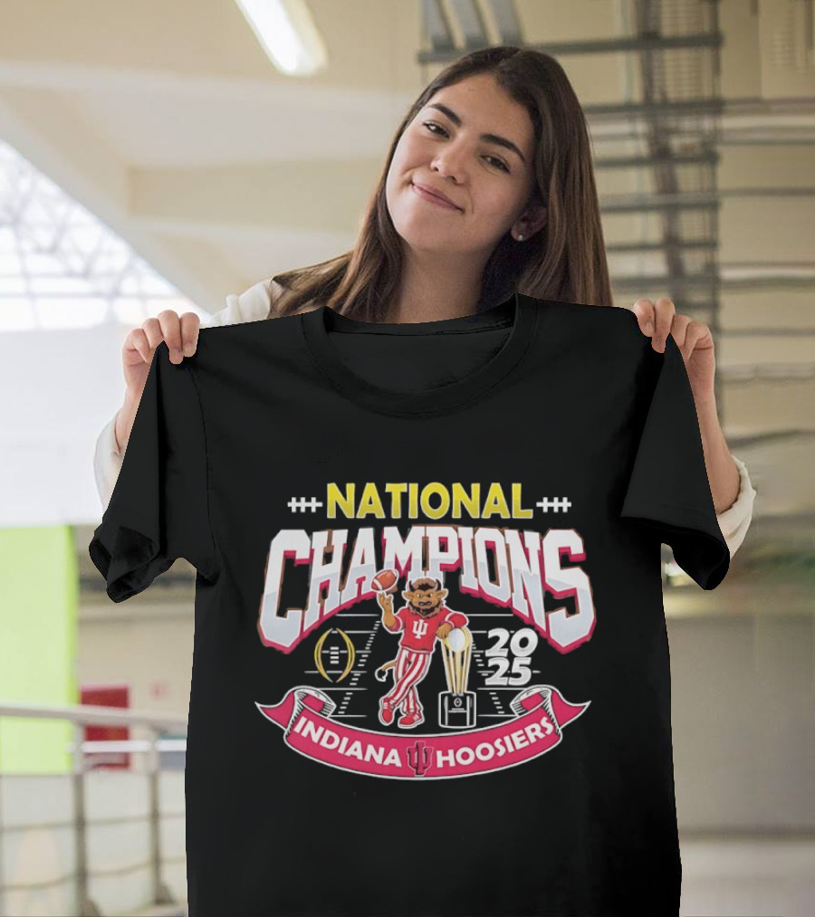 Indiana Hoosiers National Champions 2026 Football Trophy Celebration T-Shirt