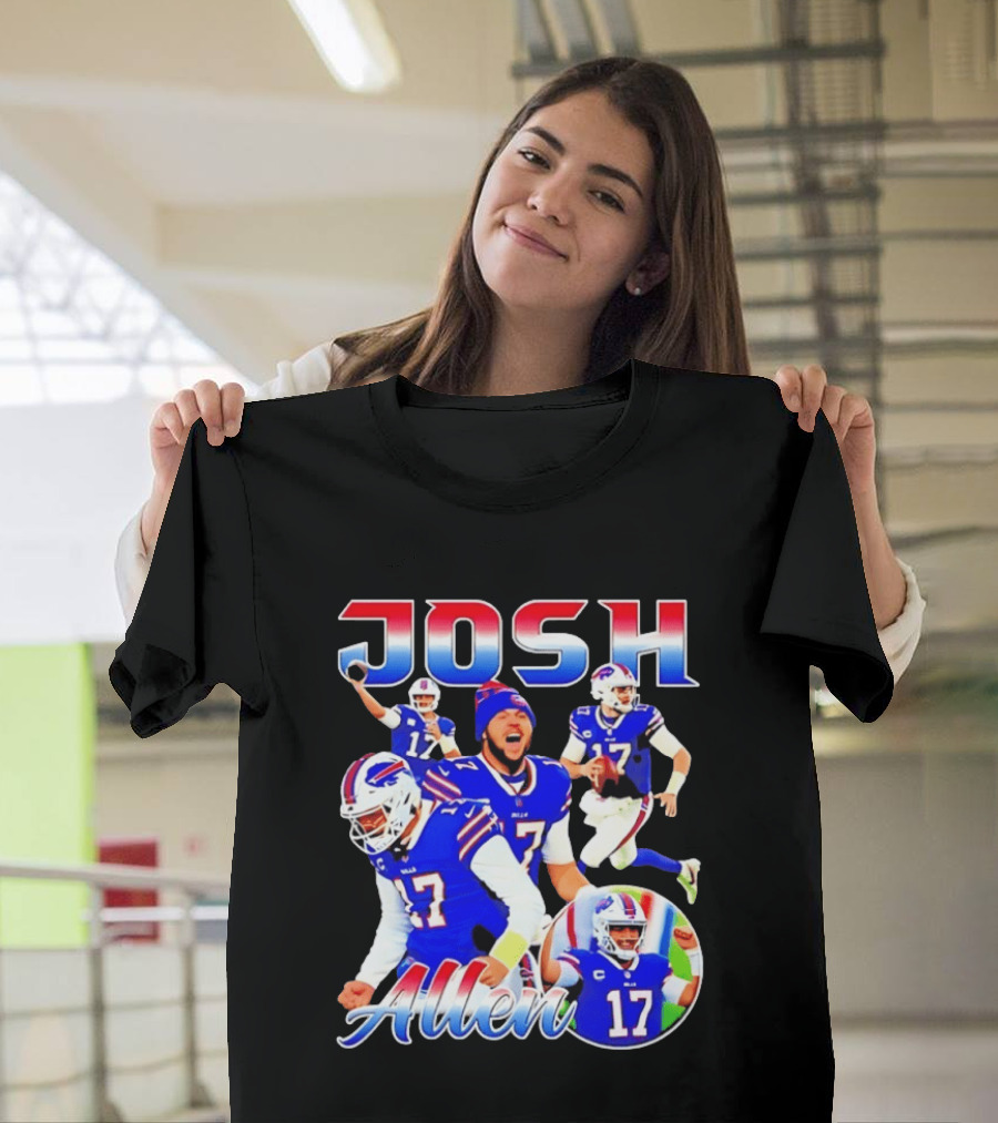 JOSH Allen Buffalo Bills Player 17 Collage 2026 T-Shirt