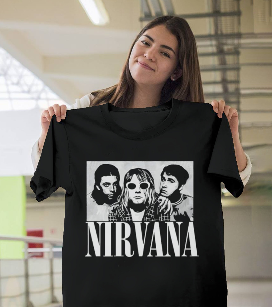 Krist Novoselic Kurt Cobain Pat Smear Nirvana Nevermind Album T-Shirt