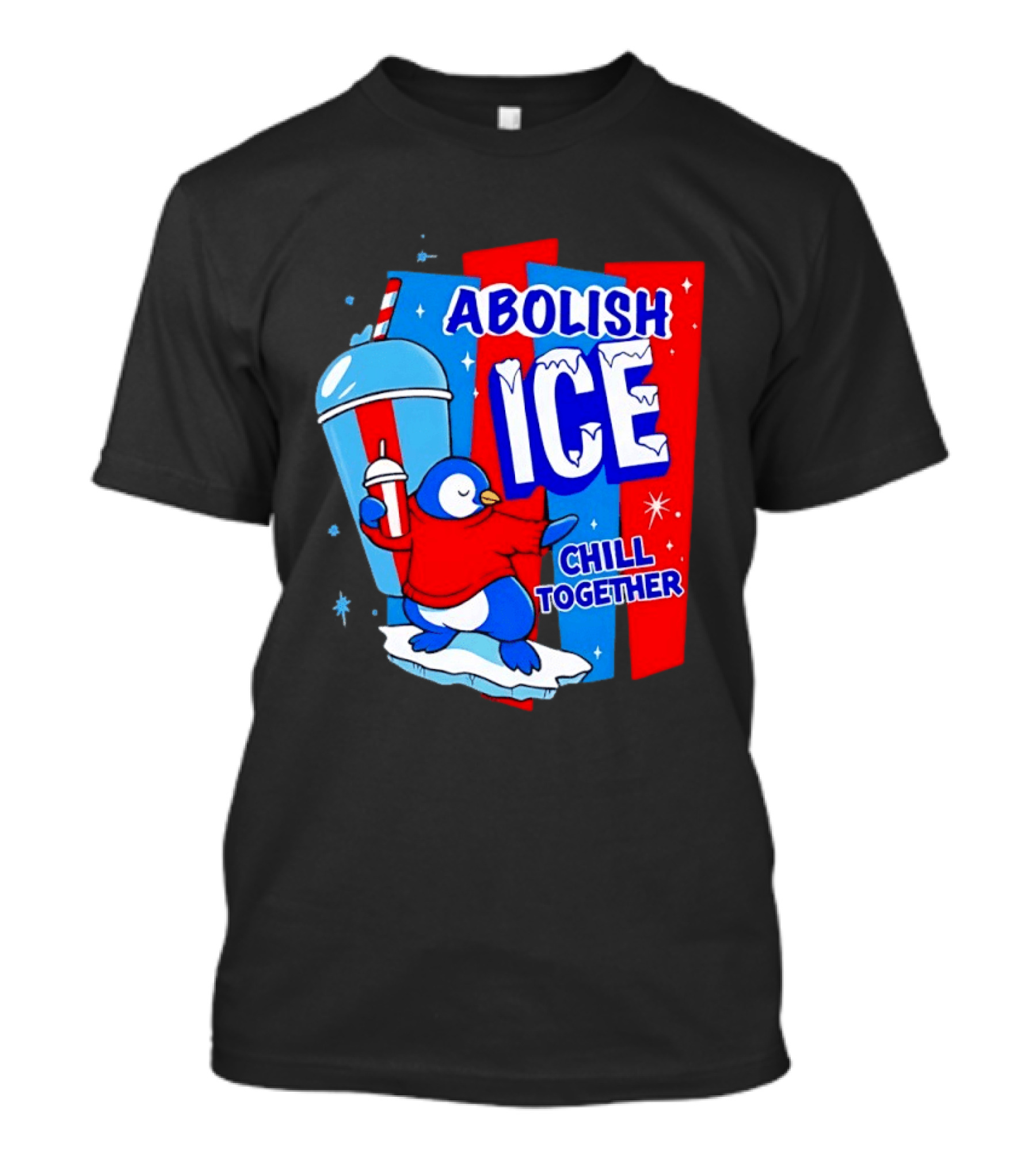 Abolish ICE Penguin Ice Skating Chill Together T-Shirt