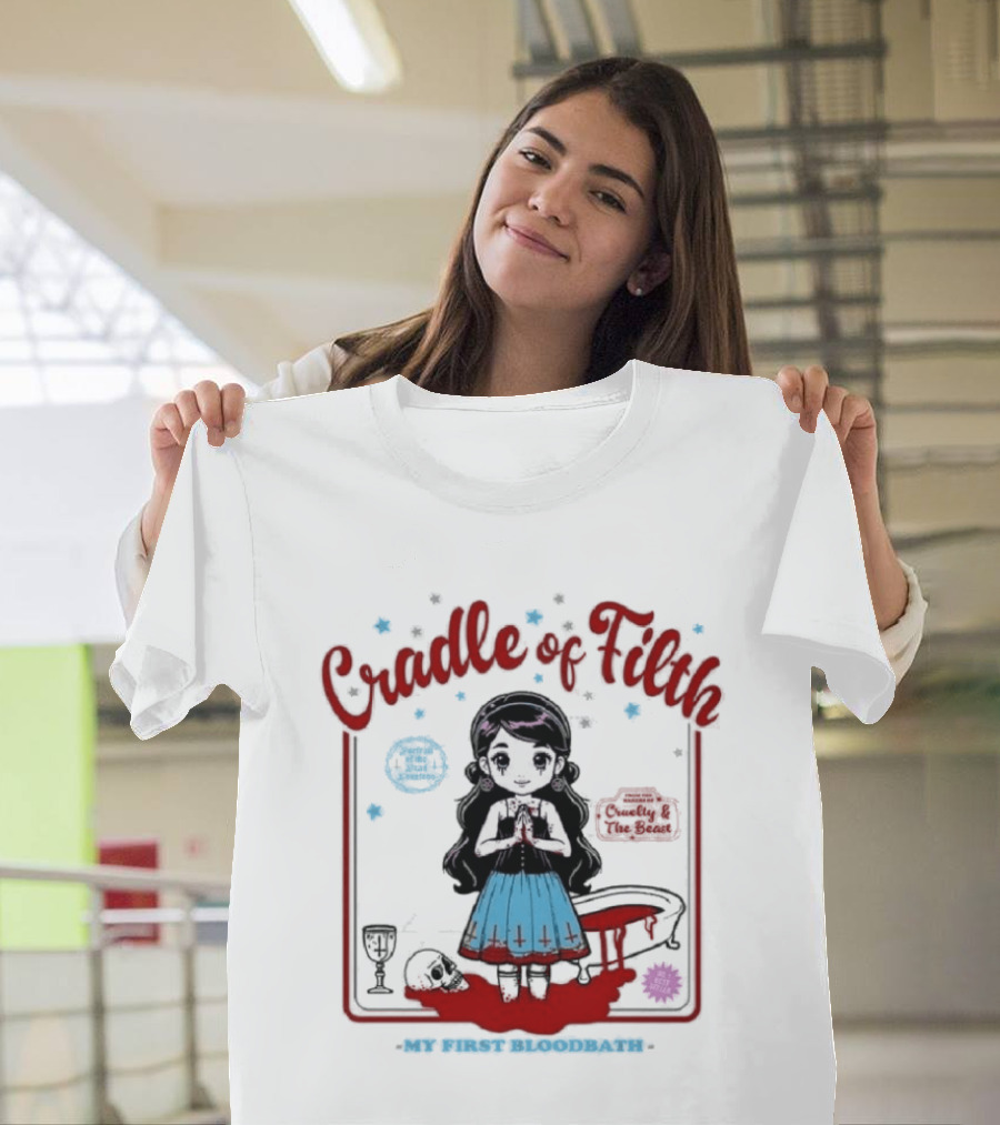Cradle Of Filth My First Bloodbath Gothic Anime Girl And Gothic T-Shirt