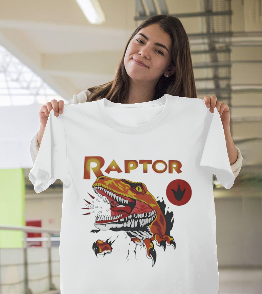 Raptor Ghost World Dinosaur Art Claw Print T-Shirt