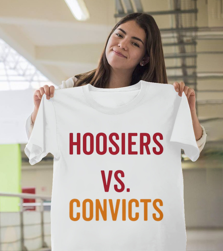 Indiana Hoosiers Vs Miami Hurricanes Hoosiers Vs Convicts Football 2026 T-Shirt
