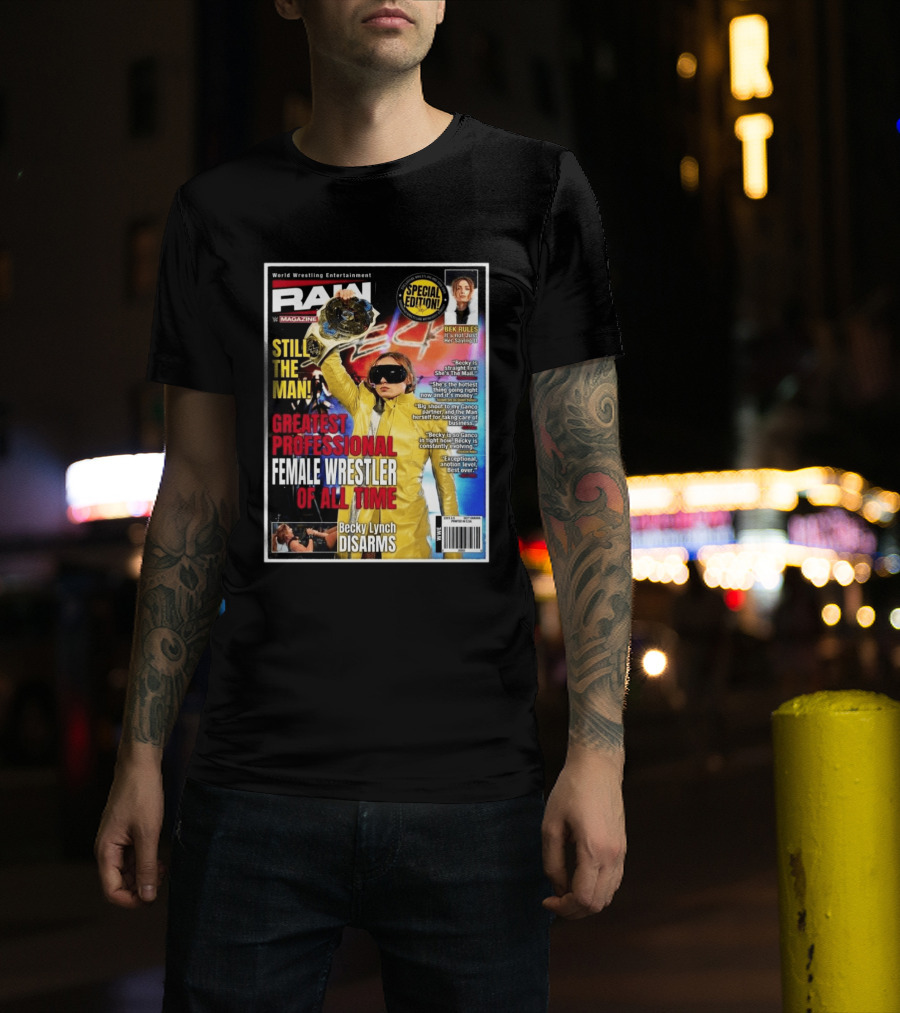 World Wrestling Entertainment Raw Magazine Special Edition Becky Lynch Greatest Professional Female Wrestler Of All Time T-Shirt