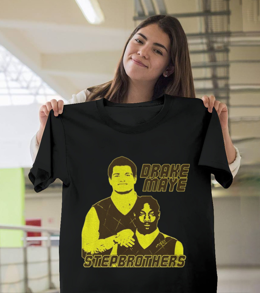 Drake Maye New England Patriots Step Brothers Football Collaboration T-Shirt