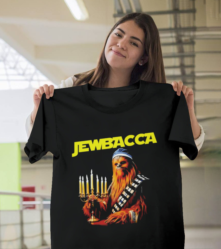 Jewbacca Chewbacca Star Wars Menorah Hanukkah T-Shirt