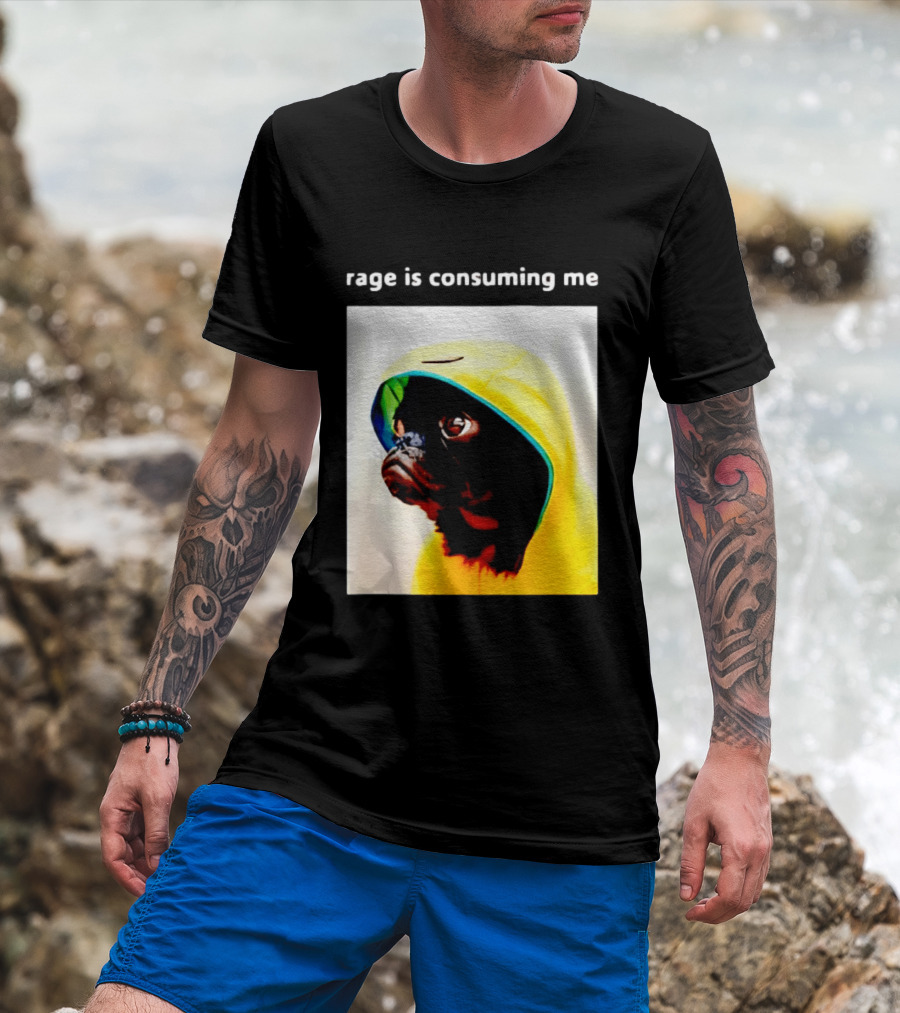 Rage Is Consuming Me Pug In Yellow T-Shirt