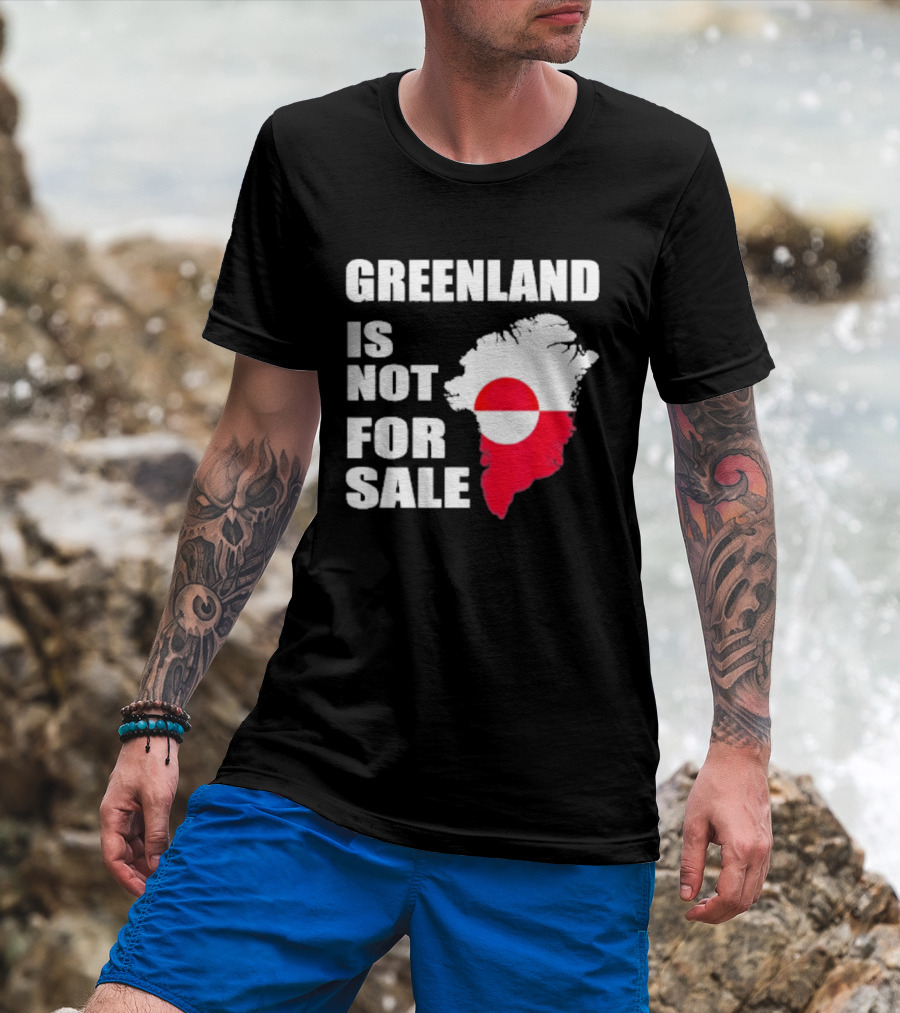 Greenland Is Not For Sale 2026 Map Red And White Flag T-Shirt