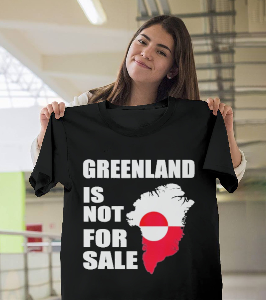 Greenland Is Not For Sale 2026 Map Red And White Flag T-Shirt