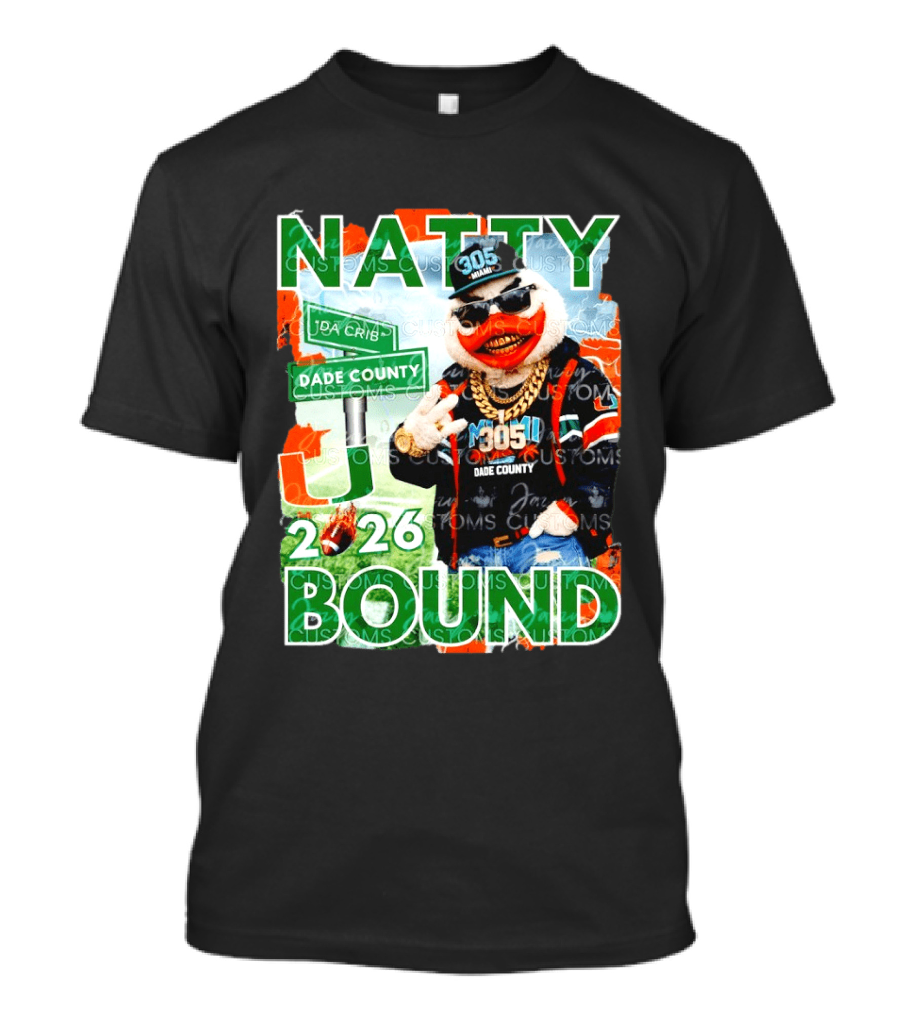 Natty Bound Miami Hurricanes Dade County 305 2026 T-Shirt