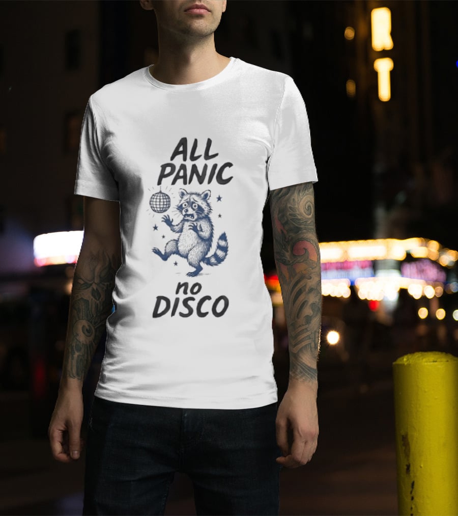 All Panic No Disco Raccoon Dancing With Disco Ball T-Shirt