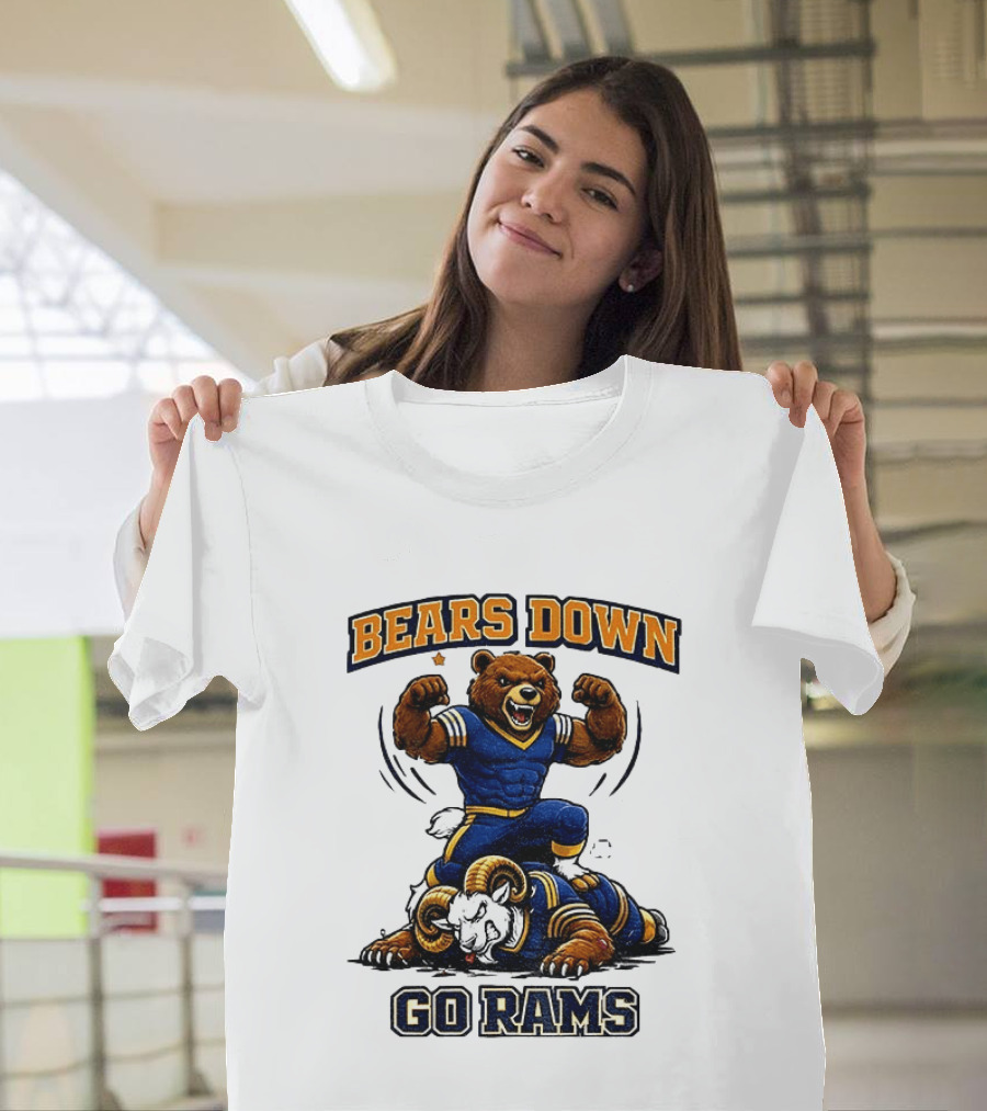Bears Down Go Rams Los Angeles Rams Beat Chicago Bears Football 2026 T-Shirt