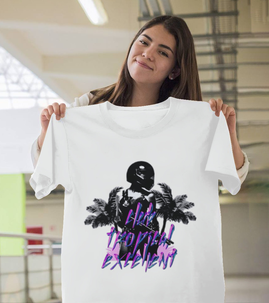Club Tropical Excellent Palms And Helmet Fusion Retro Aesthetic T-Shirt